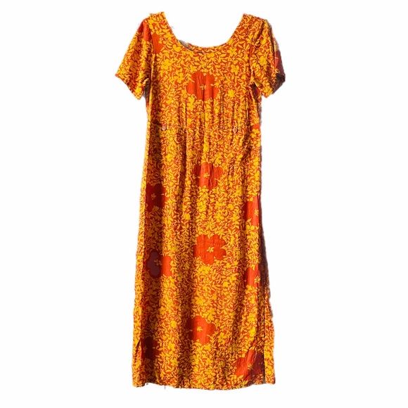 Jams World Dresses & Skirts - Jams World | Orange Hawaiian Floral Print Maxi Dress